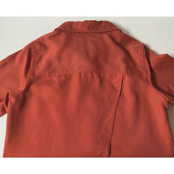 Worth New York Shirt Jacket Women S Terra Cotta Poet Sleeves Open Slit Back NWOT - Picture 7 of 14